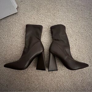 Brown Faux leather Booties size 5 1/2